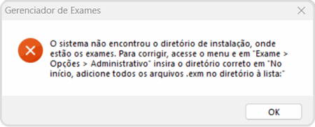 Tela de apoio do Gerenciador de Exames Simulados PM Tech